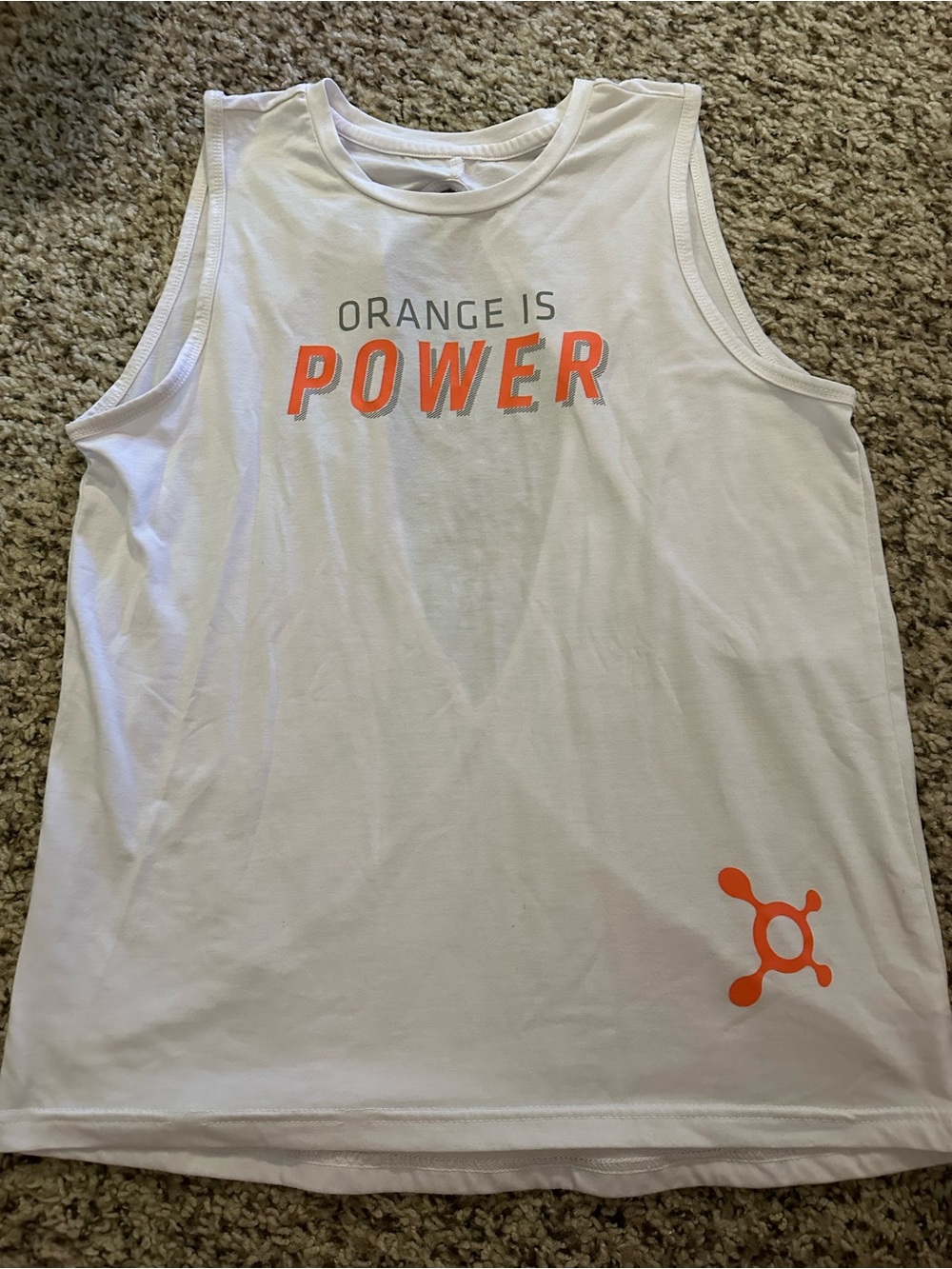Orangetheory White Performance Tank with Subtle Gray Logo